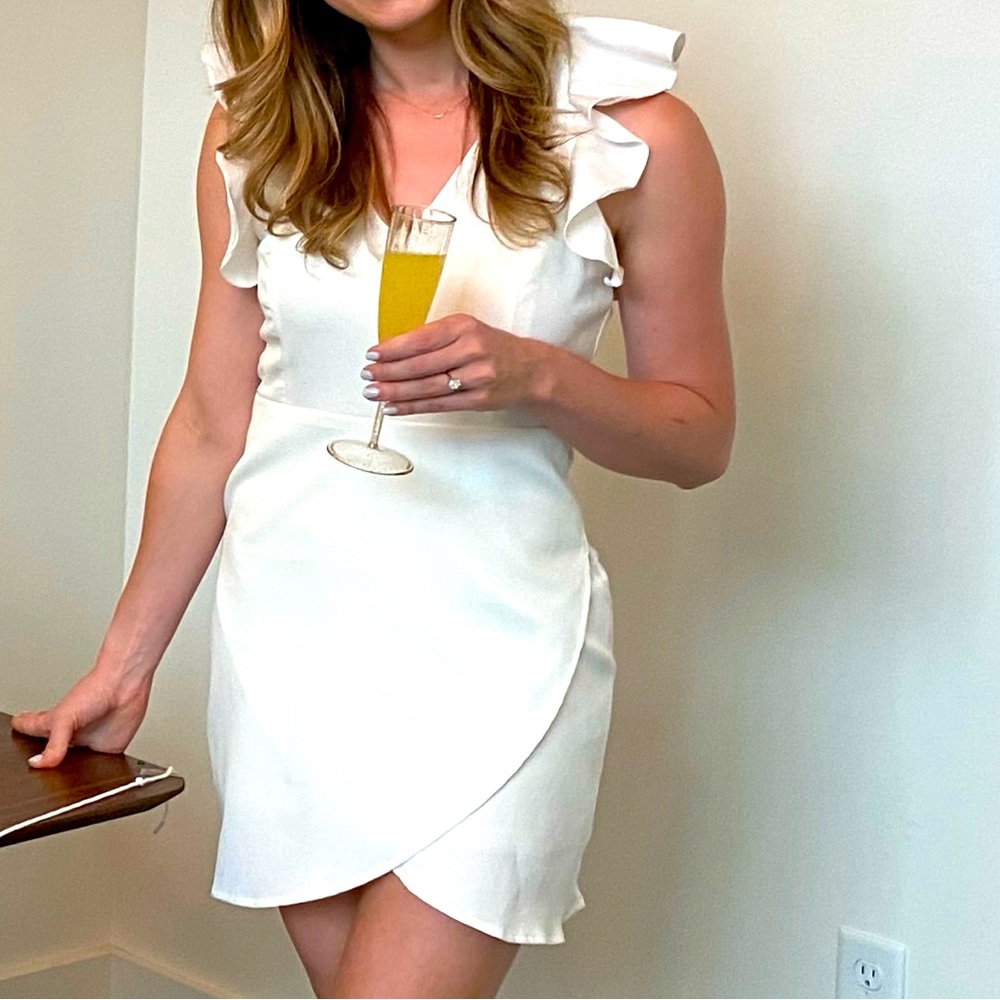 White Dress- perfect for engagement party, rehearsal dinner, bride!